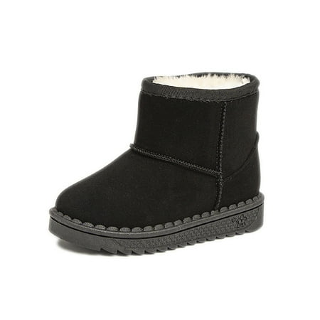 

Children‘s snow boots for boys and girls 2024 winter new ankle boots suede cotton shoes fleece-lined warm shoes for children