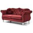 thumbnail image 3 of Glory Furniture Hollywood Velvet Loveseat in Burgundy, 3 of 6
