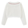 thumbnail image 3 of ATOGUTA Girls Cardigan Sweater White Kids Button Closure Knitted Shrug Cropped Sweaters Tops Size 9M-14, 3 of 3