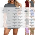 thumbnail image 7 of zbxnLI Casual Dress for Women Short Sleeve Mini Sundress Comfy Crew Neck Summer Loose Basic T Shirts Dresses, 7 of 7