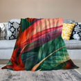 thumbnail image 2 of Chilfamy Red and Green Leaves Print Throw Blanket - All Seasons Flannel Blanket for Bed Sofa Living Room Decor - Gifts for All Occasions 40x50in, 2 of 6