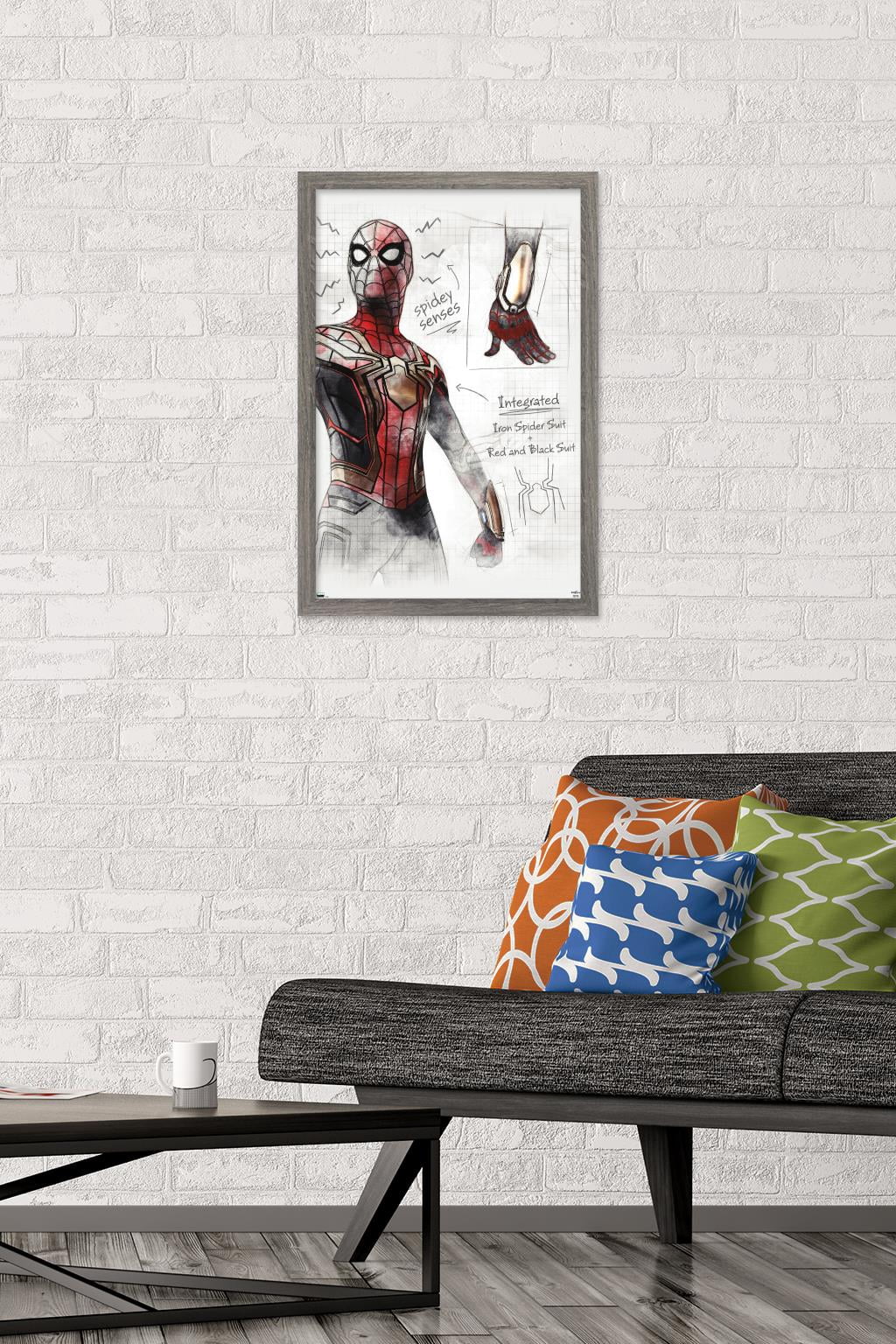 Marvel Spider-Man: No Way Home - Sketches Wall Poster, 14.725" x 22.375" Framed
