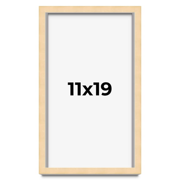 11x19 Frame Beige Real Wood Picture Frame Width 0.75 inches | Interior Frame Depth 0.5 inches |