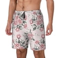 thumbnail image 2 of Haiem Rose Flowers Mens Swim Trunks with Compression Liner 2 in 1 Swimming Shorts Stretch Swimwear Quick Dry,Board Shorts-Small, 2 of 9