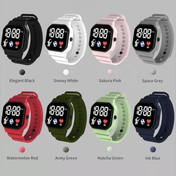 Naierhg C3-12 Electronic Watch Luminous Life Waterproof Square Dial LED Spaceman Sports Men Women Digital Watch for Student