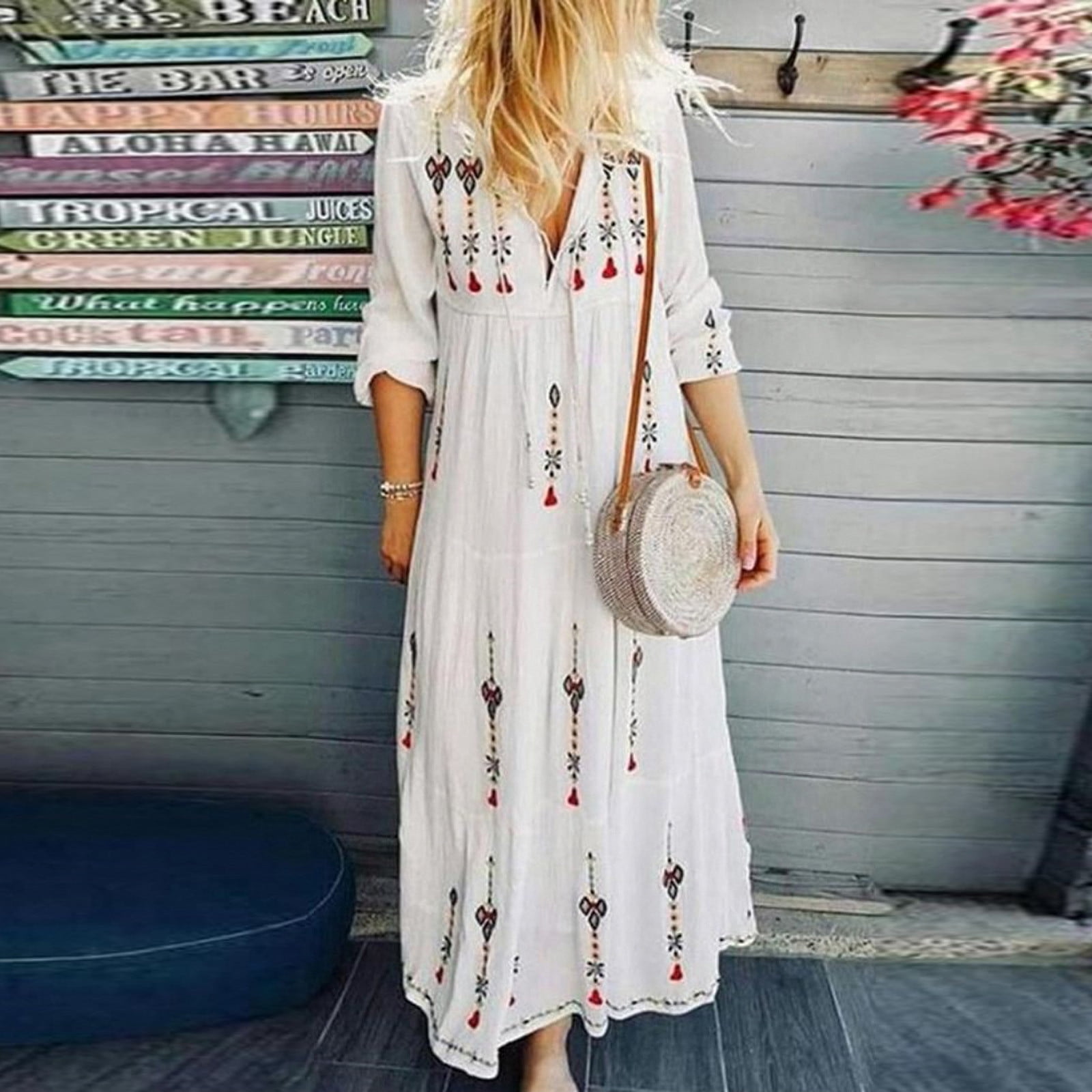 Women Fashion Casual Long Sleeve V-Neck 