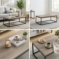 thumbnail image 7 of Villachico 47" French Oak Coffee Table for Living Room, Metal Frame and Extra Thick 1.2" Wood Tabletop, Max. Loading 200 lbs.(Grey Wash), 7 of 7