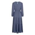 thumbnail image 5 of felwors Women's Fall Long Sleeve Maxi Dresses 2025 Crew Neck Swiss Dot Tiered Flowy A Line Casual Boho Party Dress Blue, L, 5 of 5