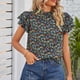 thumbnail image 4 of Blusa suelta con cuello en V y manga corta con estilo para mujer OAVQHLG3B Store lin121212, 4 of 5