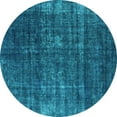thumbnail image 1 of Ahgly Company Indoor Round Oriental Light Blue Industrial Area Rugs, 6' Round, 1 of 4