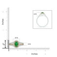 thumbnail image 5 of ANGARA Natural Emerald & Coffee Diamond Double Halo Ring in Two Tone Gold in 14K White & Yellow Gold for Women (Size-6x4mm) | May Birthstone, Anniversary Jewelry Gift for Women | Natural Emerald Ring, 5 of 9