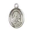 thumbnail image 2 of Small .925 Sterling Silver Saint Therese of Lisieux Medal Pendant on 24 Inch Endless Rhodium Plated Heavy Curb Brass Chain, Catholic Religious Necklace -Made in USA- Deluxe Velvet Gift Box, 2 of 6