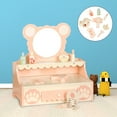 thumbnail image 3 of Little Girls' Makeup Table with Mirror,Kids Vanity Set with Storage Drawer,Toddler Pretend Play Vanity Desk with 8 Makeup Accessories,Princess Vanity for 3+ Years Old Kids, 3 of 16