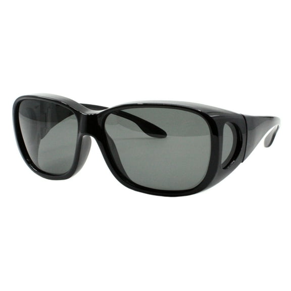 TAC Polarized Lens Fit Over Sunglasses XL Big Square Frame Unisex Black