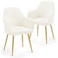 thumbnail image 2 of AVAWING Velvet Dining Side Chairs, White (Set of 2), 2 of 7
