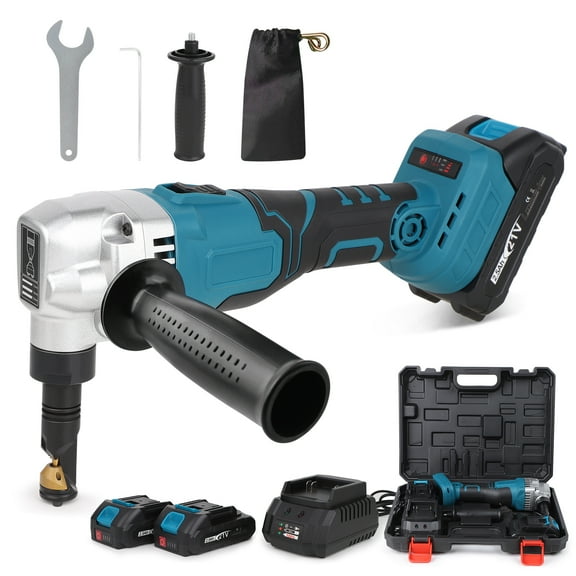 Cordless Speed Nibbler, 2400RPM 3 Speeds 16 Gauge Metal Cutter for Sheet Metal Cutting, with 2 Battery