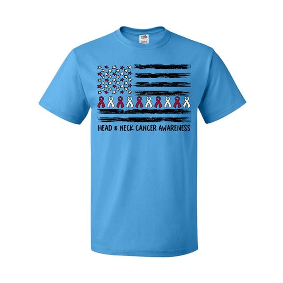Inktastic Head and Neck Cancer Awareness- Flag and Ribbon T-Shirt