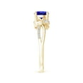 thumbnail image 5 of Angara Natural 0.9 Ct. Tanzanite with Diamond Three Stone Ring in 14K Yellow Gold for Women (Ring Size: 3), 5 of 11