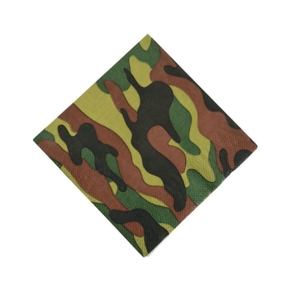 Army/Camo Beverage Napkins - Party Supplies - 16 Pieces