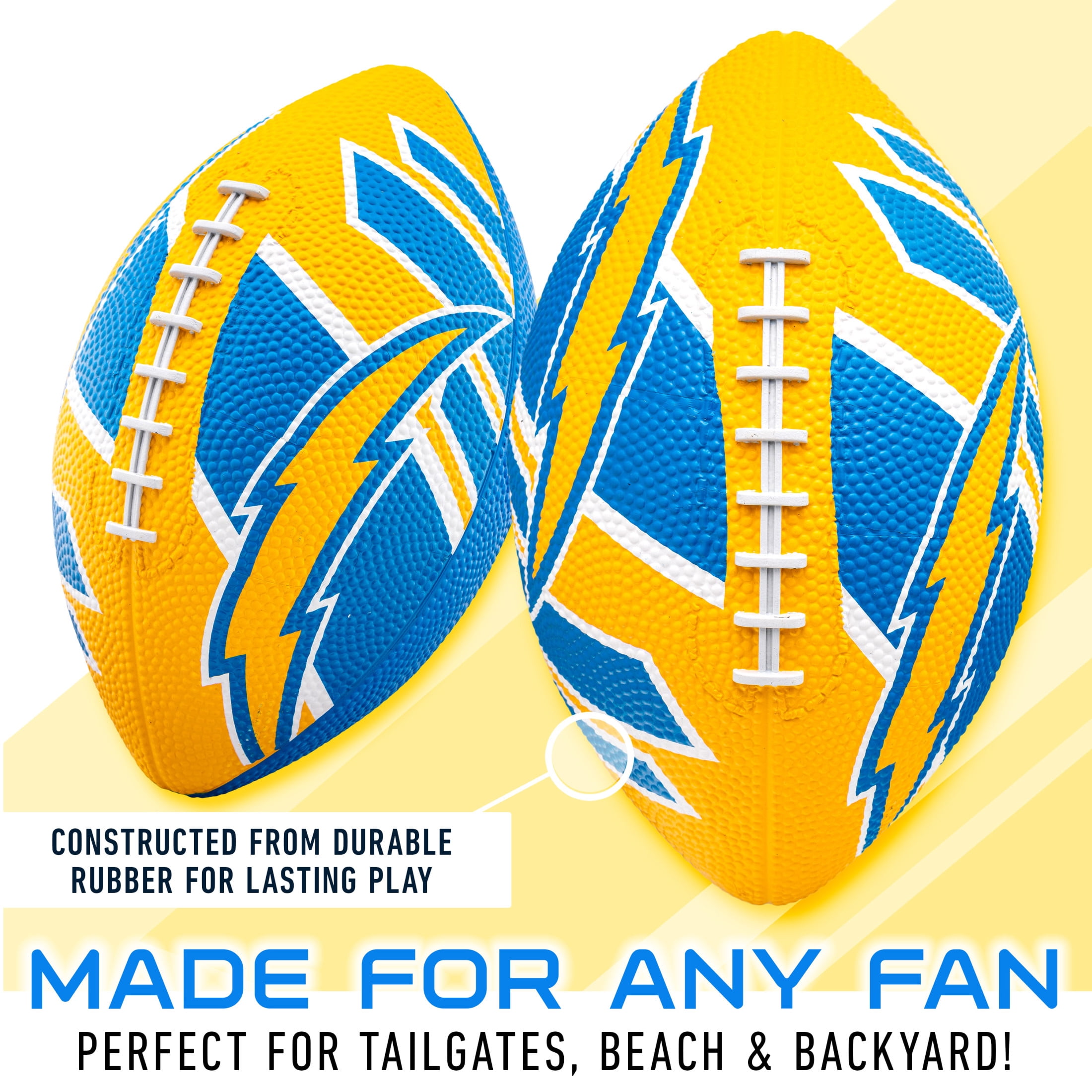 Franklin Sports NFL Los Angeles Chargers Football - Youth Football -  Mini 8.5" Rubber Football - Perfect for Kids - Team Logos and Colors!