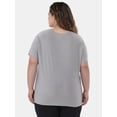 thumbnail image 3 of Athletic Works Women's and Women's Plus ButterCore Tee with Short Sleeves, Sizes XS-4X, 3 of 5