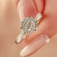 thumbnail image 1 of Anillo de plata para mujer con estrella tejida de moissanita, anillo de diamantes de 1 quilate, anillo femenino con brazo retorcido y boca abierta, 1 of 5