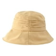 thumbnail image 5 of UDIYO Fisherman Hat Wide Brim Solid Color Foldable Sunscreen Bucket Hat Female Headwear, 5 of 8