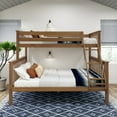 thumbnail image 2 of Plank+Beam Solid Wood Twin XL over Queen Bunk Bed for Adult, Pecan, 2 of 7