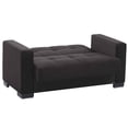 thumbnail image 6 of Ottomanson Origins Sleeper Loveseat, Black Microfiber, 6 of 9