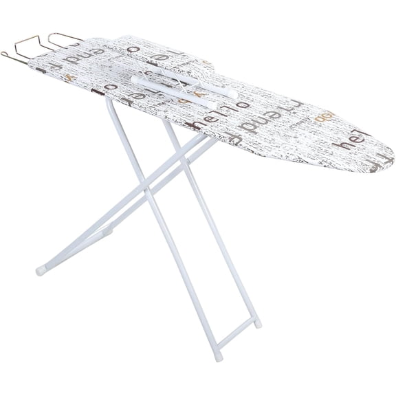 42 inch Full-Size Foldable Ironing Board, Height Adjustable Tabletop Ironing Board with Anti-Slip Feet, Household Extended Ironing Board Outside with Heat-Resistant Cover n White