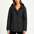 thumbnail image 4 of Lmueinov 2026 Women's Hooded Snap Zip Windbreaker Jacket, Multi-Pocket Water Resistant Mid-Length Outdoor Hiking Casual Coat S-XXL, 4 of 7