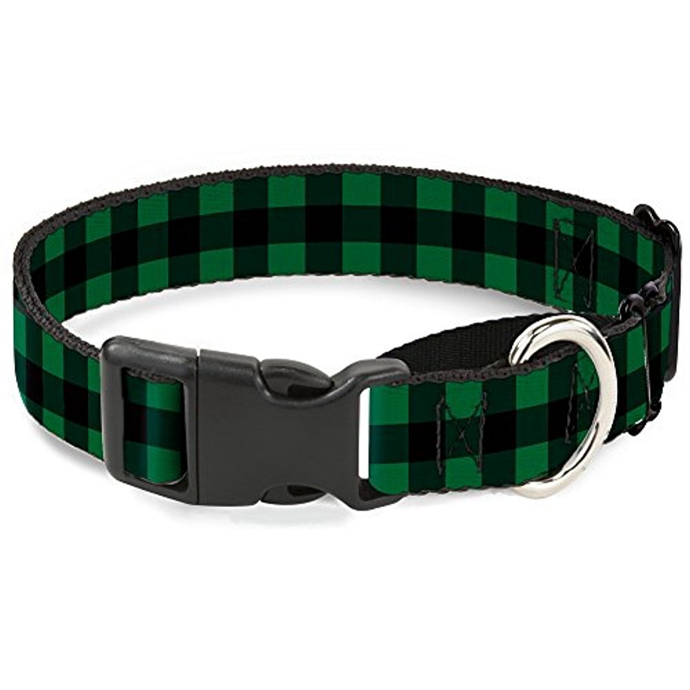 Buckle-Down "Buffalo Plaid Black Green" Martingale Dog Collar
