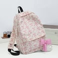 thumbnail image 4 of Lusa Corduroy Bow Print Backpacks for Students Preppy 15 Inch Large Capacity Double Shoulder Schoolbag Trendy Versatile Lightweight Casual Back to School Season Bookbag White One Size, 4 of 8