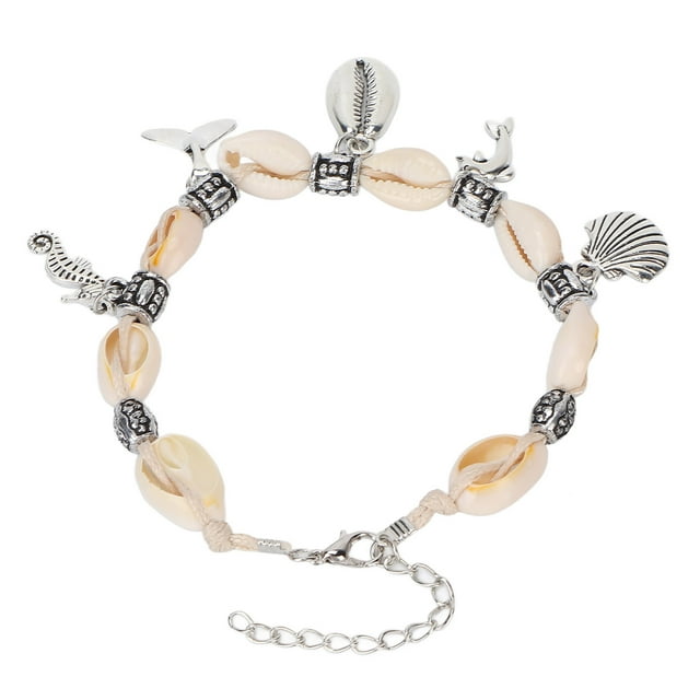 Pulsera de tobillo para mujer Bling Bling concha delicada de aleación ajustable