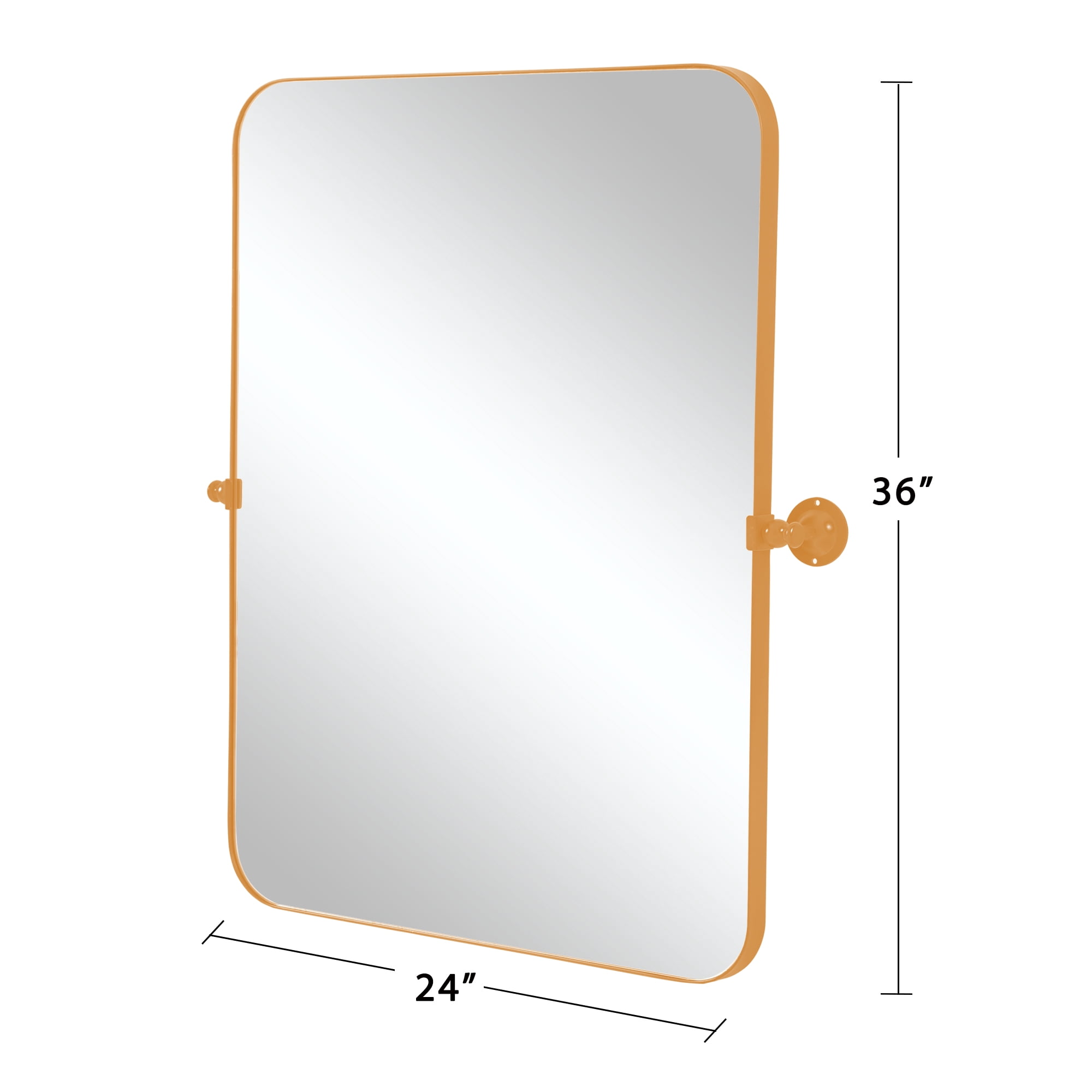 Arched Wall Mirror Arch Small Mirror Round Corner Mirror Wall Mirror 36"x24",Gold,Iron
