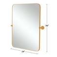 thumbnail image 4 of Arched Wall Mirror Arch Small Mirror Round Corner Mirror Wall Mirror 36"x24",Gold,Iron, 4 of 5