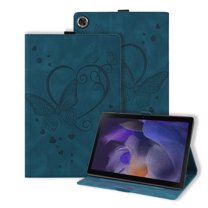 ELEHOLD for Samsung Galaxy Tab A9 Plus 11 Inch (2023) Leather Case,Embossed Butterfly Pattern Folio Flip Case Card Slots Kickstand Magnetic Clasp Shockproof Case for Samsung Tab A9 ,Blue