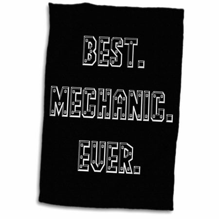 3dRose Stylish, metal plate bolts, nuts text Best. Mechanic. Ever. on black - Towel, 15 by (Best Ever Nut Brittle)