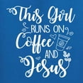thumbnail image 5 of Wild Bobby This Girl Runs On Coffee And Jesus Inspirational/Christian Women Graphic Tee, Royal, Small, 5 of 5