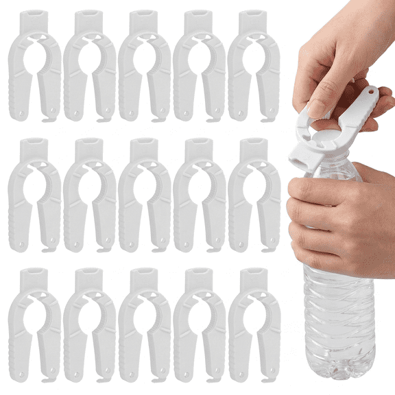 Multipurpose Bottle Opener, 15-piece White Portable Cap Lifter, Suitable for Beverage Cans and Pull Tab Hooks