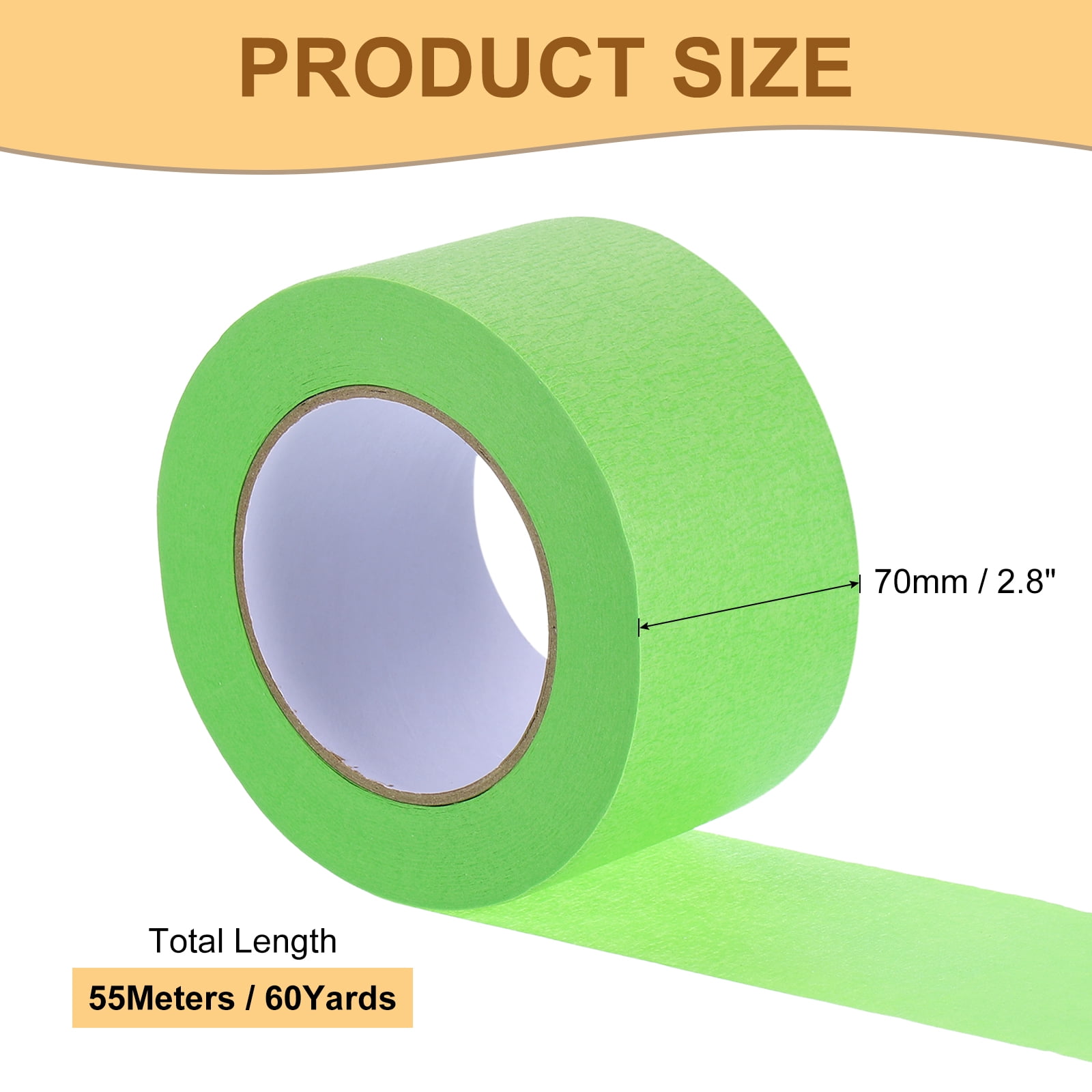 Masking Tape Green Painters Tape Paper Tape [for Crafts DIY Walls Painting Decoration]- 3 Inch x 60 Yards/16 Rolls