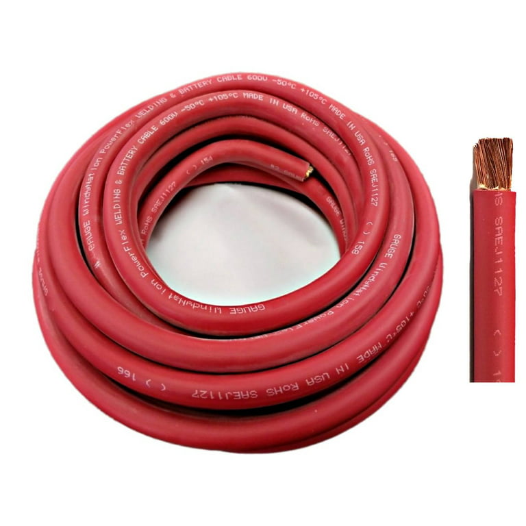 Estrictamente a tiempo Húmedo 4 Gauge 20 Feet Red Pure Copper Flexible Welding Cable Wire - Walmart.com