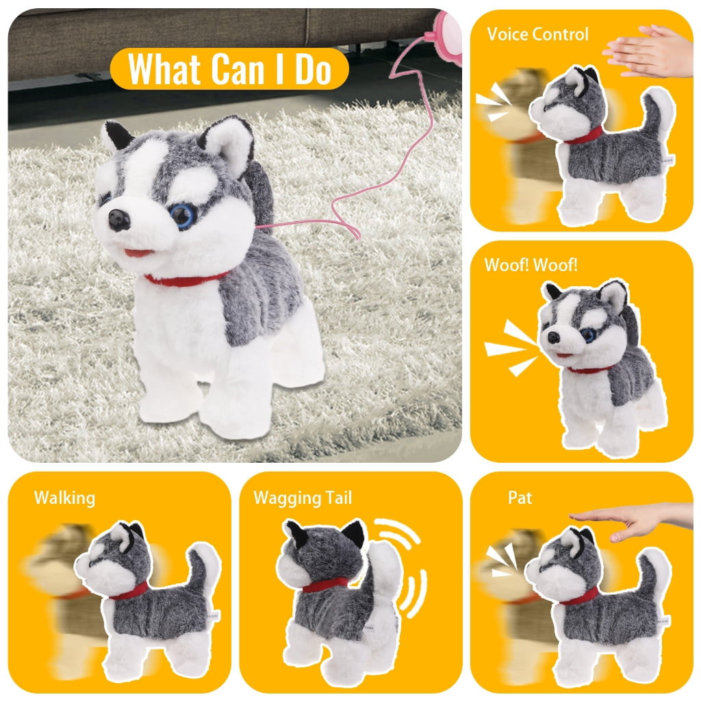 ZPAQI Electric Singing Dog Toy Walking Animal with Leash Rope Talking Plush Puppy Toy