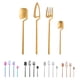 thumbnail image 3 of Conjunto de cubiertos pulidos de acero inoxidableCubiertos pulidos de acero inoxidable Forks Forks Postres Tailware Cocina Cubiertos para viajar Ceremonia de boda Camping Golden Inevent HA009536-03, 3 of 7