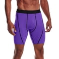 thumbnail image 2 of BRANROY Men's Running Cycling Swim Shorts - Lightweight Compression Color-Block Athletic Shorts for Men,Gym Shorts and Running Shorts,Purple,XL, 2 of 5