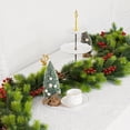 thumbnail image 4 of PRETXORVE Christmas Garland, Christmas Pines Needle Wreath Artificial Berry Christmas Pines Needle Leaf Vines Winter Mantel Tabletop Porch Decor Holiday Wreaths Green Christmas Wreaths, 4 of 9