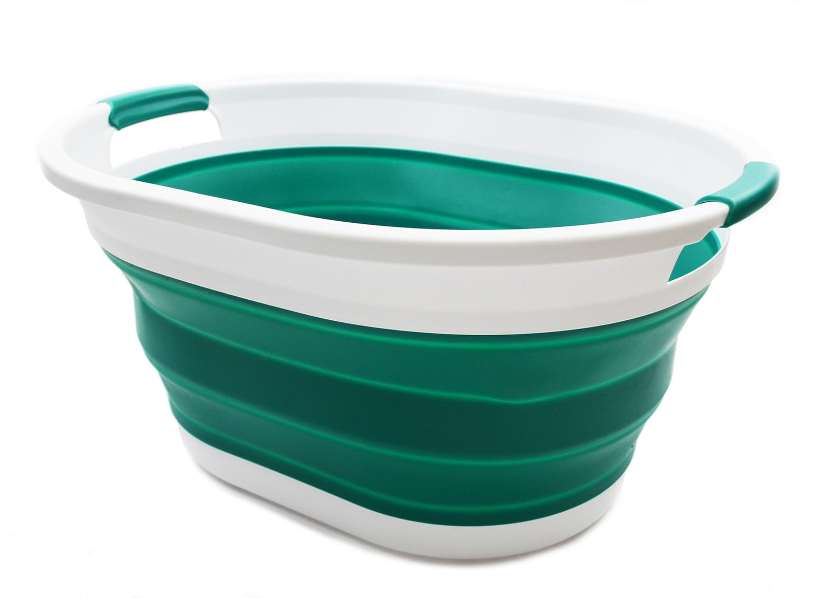 SAMMART 32L (8.4 gallon) Collapsible Plastic Laundry Basket - Foldable Pop Up Storage Container / Organizer - Portable Washing Tub - Space Saving Hamper / Basket, Water Capacity: 24L