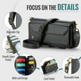 thumbnail image 6 of for iPhone XR Full Body Protection Wallet Folio Flip Case, Shoulder Strap & Wristlet Card Slots Zipper Pocket RFID Blocking Rugged Durable PU Leather Phone Case Cover, Black, 6 of 10
