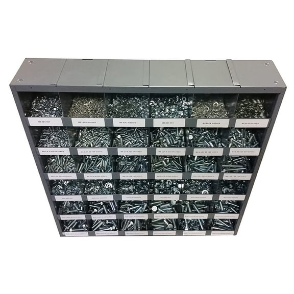 MNM Bolt Kits 2,540 pcs Metric Class 10.9 Coarse Thread Nut Bolt & Washer Assortment with Metal Bolt Bin