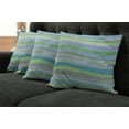 thumbnail image 5 of Ambesonne Blue Throw Pillow Cover 4 Pack, Watercolor Stripes Art, 20", Blue Green Violet, 5 of 5